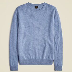 J Crew 100% Cashmere Crewneck Sweater in Heather River (Blue)